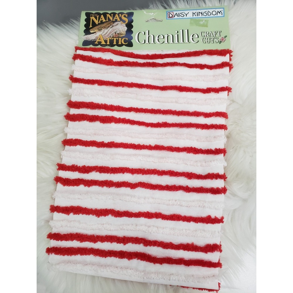 NEW Daisy Kingdom Nana's Attic Chenille Craft Cuts Fabric Christmas CANDY CANE